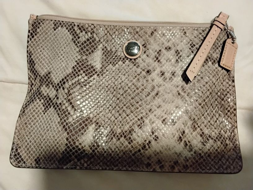 Coach Snakeskin Print Cosmetics Bag
