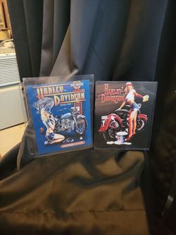 Harley Davidson 8x10  Heavy Paper Pins Ups Man  Cave Garage Art