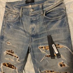 Amiri Mx1 Leopard Patch Jeans