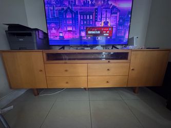 Wood TV Stand Cabinet with Drawers