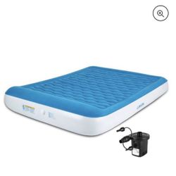 Lunvon 10" Air Mattress Inflatable Airbed w/ Built-in Pillow & Pump , Queen