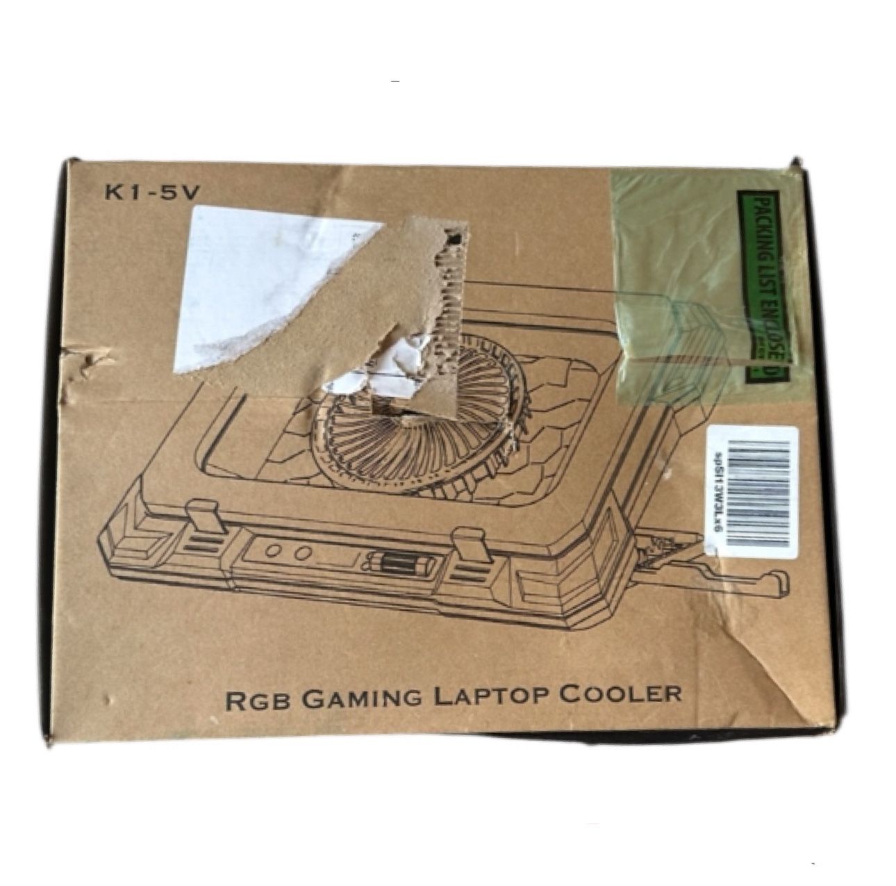 Chill Core RGB Gaming Laptop Cooler Pad with 5.5in Fan Adjustable Height USB Powered K1-5V
