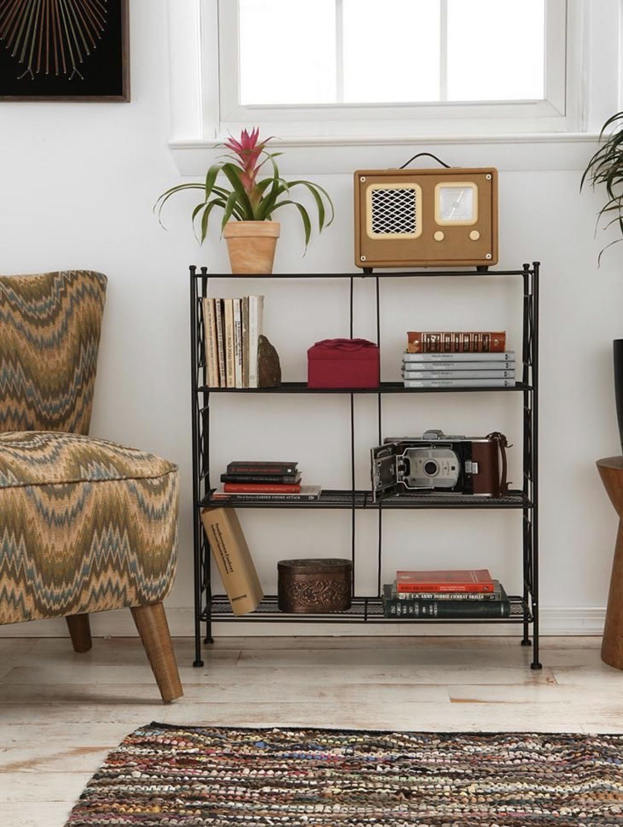 Urban Outfitters Black Metal Bookcase Shelf