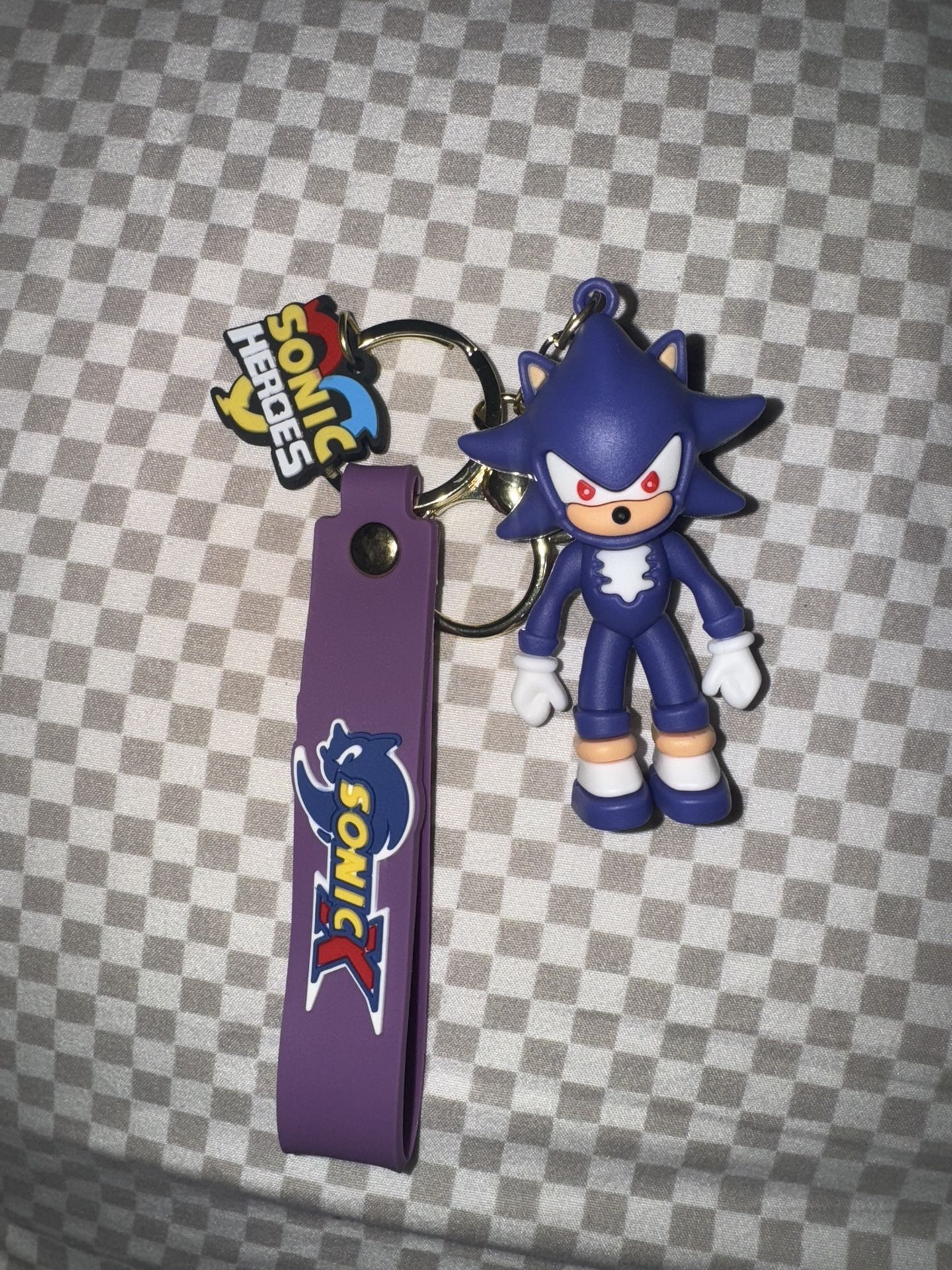 Sonic Keychain With Wrist Strap And Bag Clip
