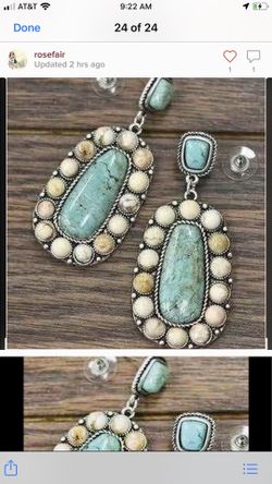 Turquoise Drop Dangle Earrings Silver