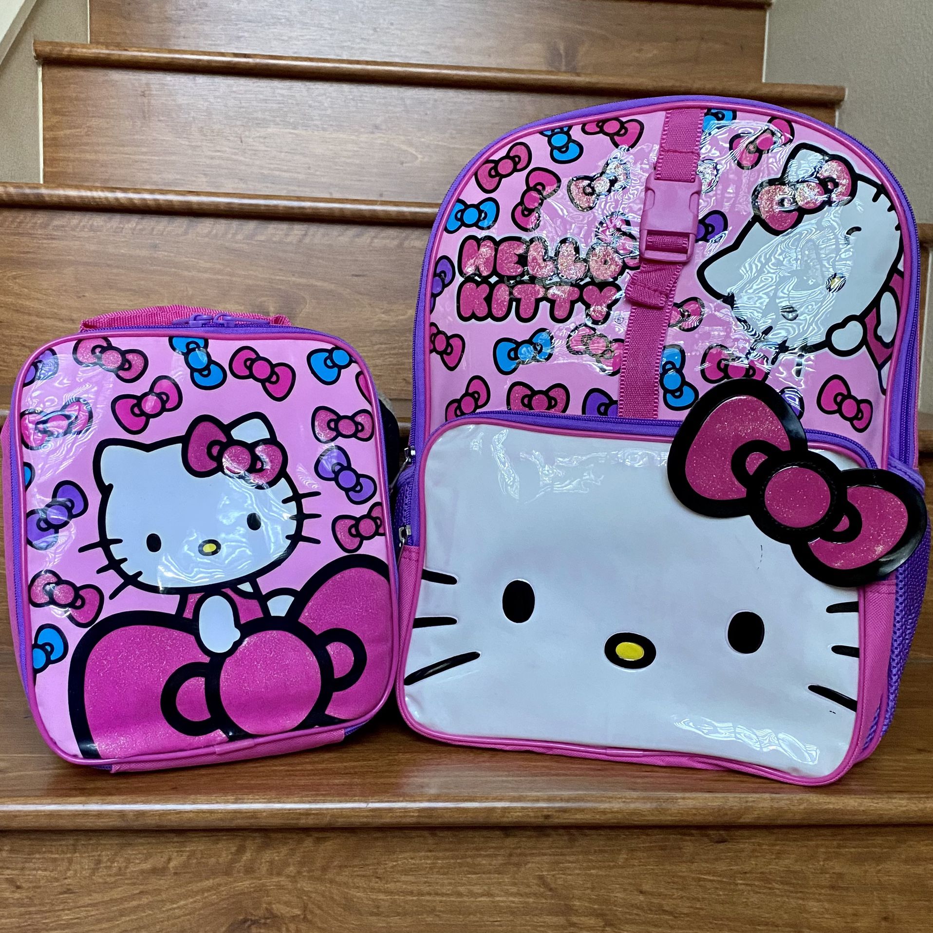 New Hello Kitty Backpack With Lunch Bag
