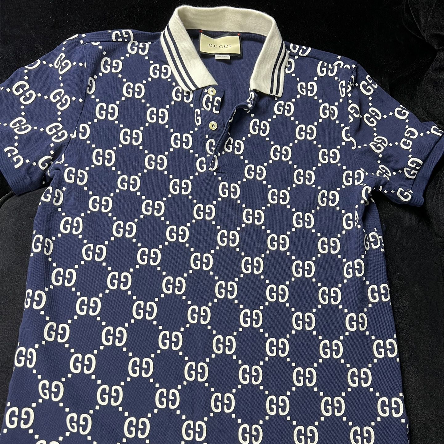 Stretch cotton blend polo shirt w/ web - Gucci - Men