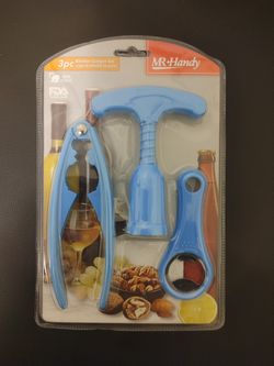 Wine Bottle and Can Opener Kit with 3 Pieces and Corkscrew - Cosy