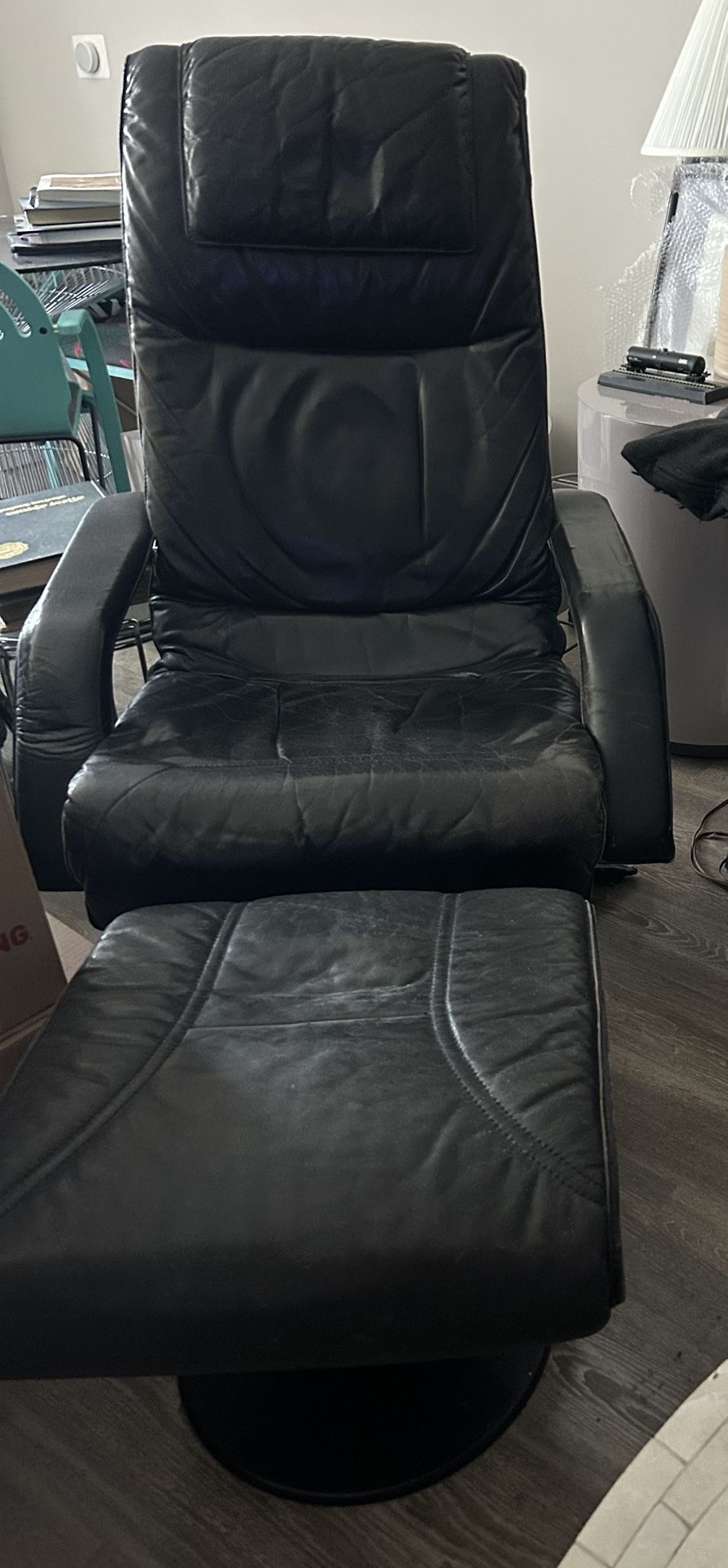 Leather Recliner With Ottoman