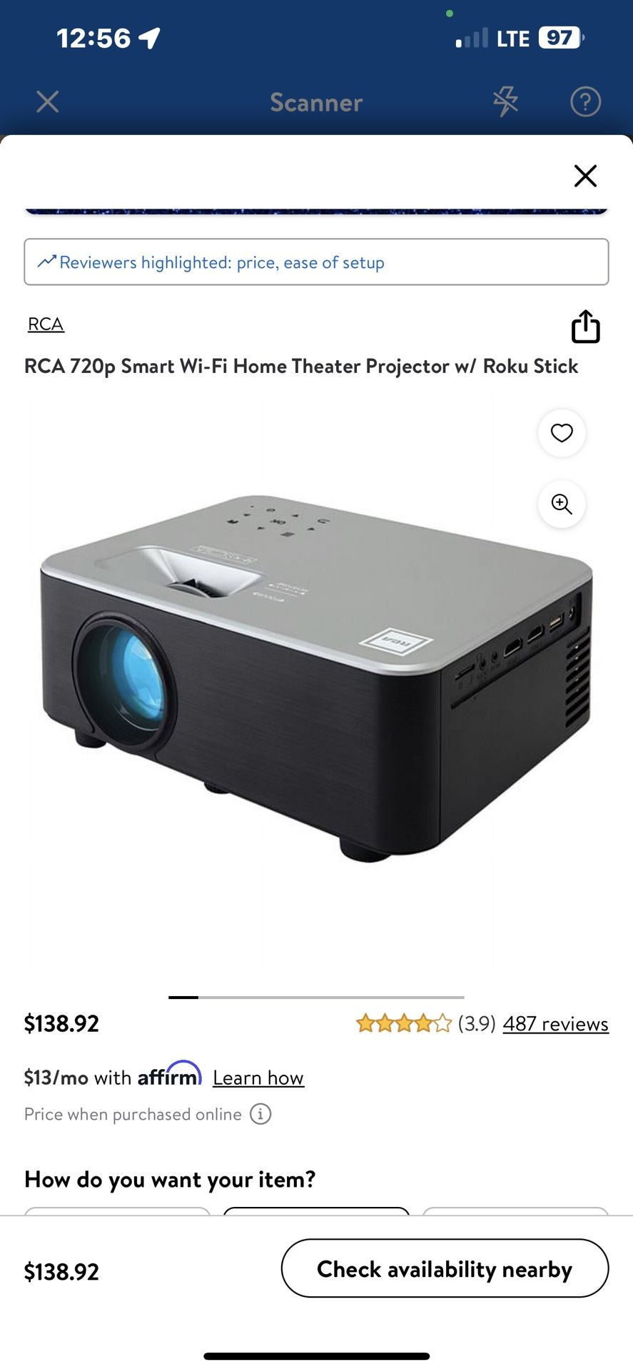 NEW Theater Projector W/Roku Express