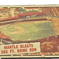 ORIGIN TOPPS 1961 (MICKEY) MANTLE BLASTS 565 FT. HOME RUN #406