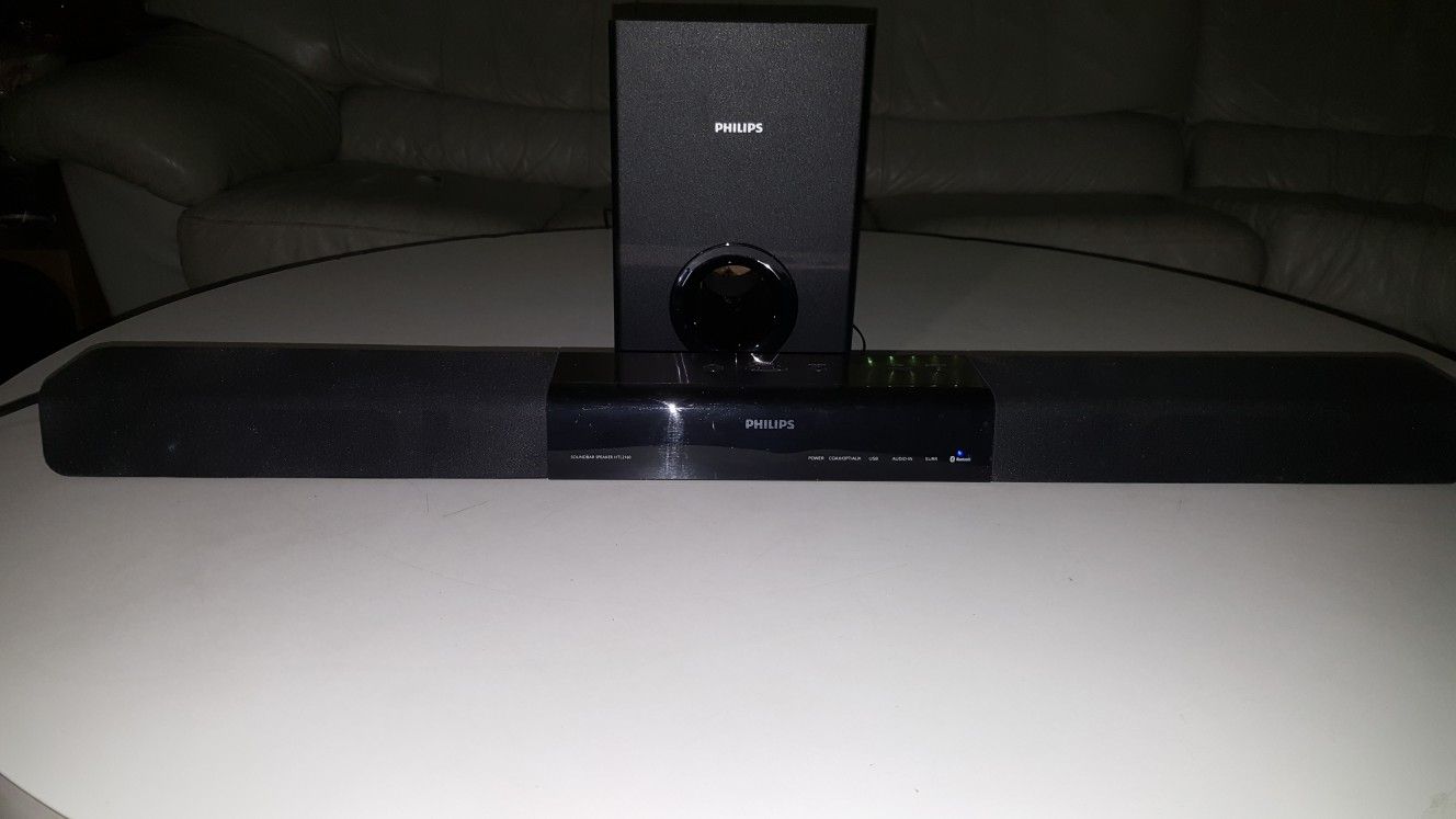 Phillips Bluetooth sound bar with bass speaker