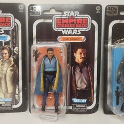 Star Wars 40th Anniversary Edition Lot of 3 - Lando Calrissian, Princess Leia, Imperial Fighter Pilot Action Figures