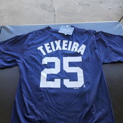 New York Yankees Mark Texiera Y2K Majestic MLB Tee
