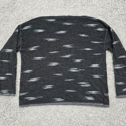 Eileen Fisher Shirt Womens XS Gray Long Sleeve Pullover Boat Neck Tencel Aztec
