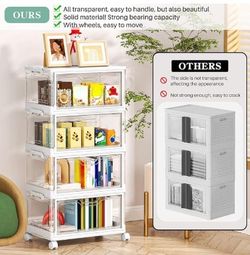4-Tier Stackable Storage Bins with Wheels
