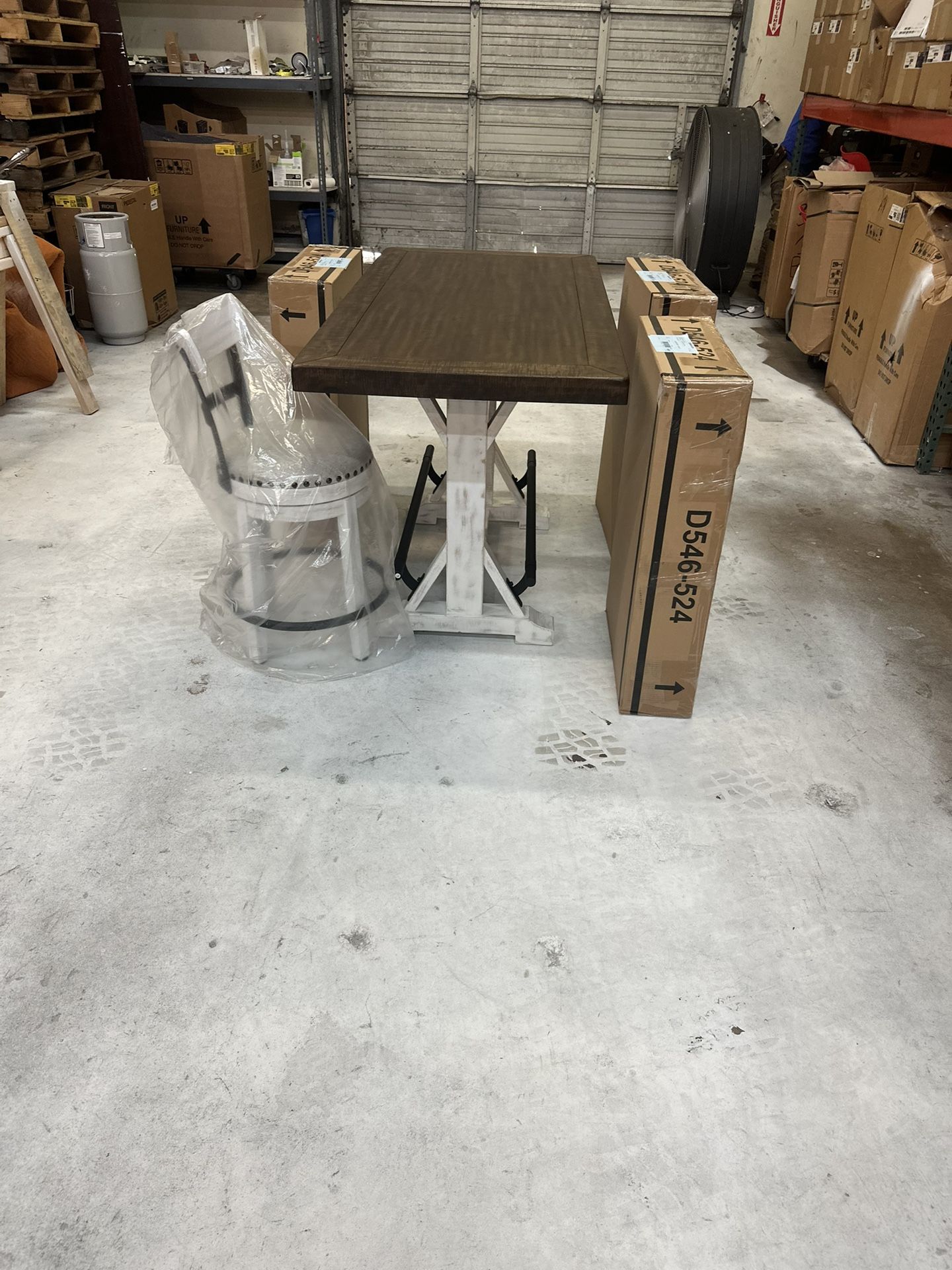 Ashley Counter Height Dining Table W/ 4 Chairs