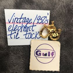 1950s Vintage Men’s Elephant Gold Tie Tack Gold Excellent Condition