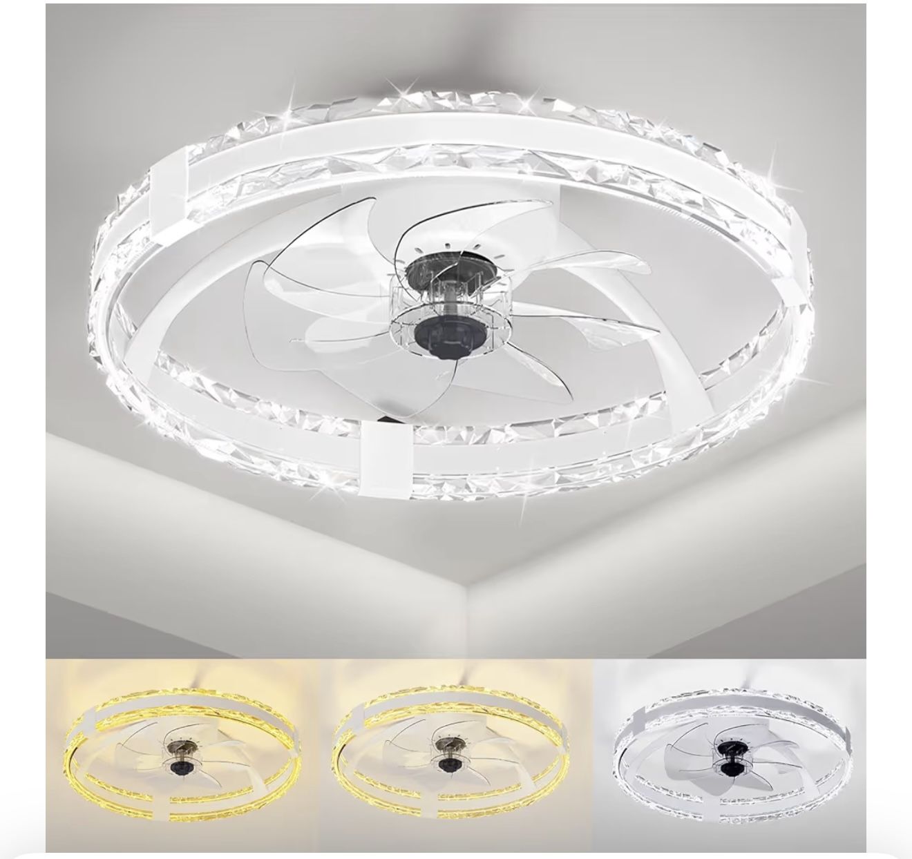 💡 Modern LED Ceiling Fan with Remote + App Control – BRAND NEW!