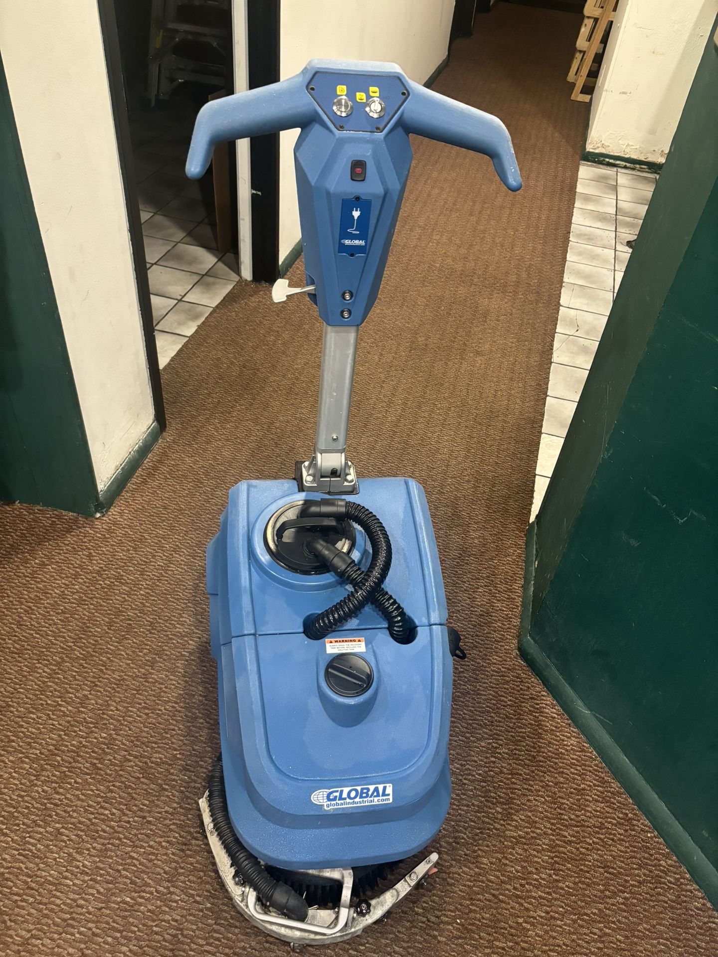 Global Industrial™ Electric Walk-Behind Corded Auto Floor Scrubber, 13" Cleaning Path.