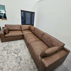 New Leather Sectional Sofa Sealed