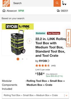 Ryobi Link ToolBox Set 