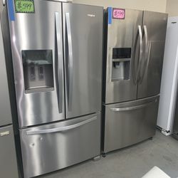 Stainless steel 36in. French doors refrigerators working perfectly with 4 months warranty