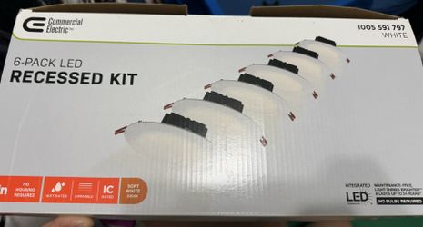 6pk LED Recessed Light Kit 