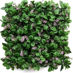 Artificial Hedge Wall Panels,8pcs10"X10"Greenery Wall Backdrop,Pink Grass