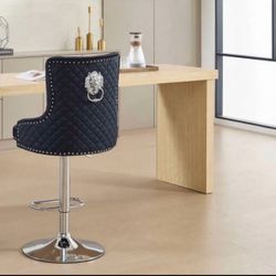 Velvet Lion Bar Stools Set of 1,Modern Height Adjustable Swivel Barstools with Chrome Base, Tufted Counter Height Bar Stools Upholstered Bar Chairs fo