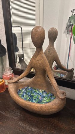 Meditating Figure Decorative Bowl Sculpture