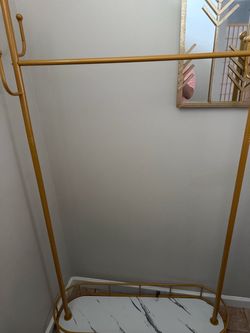 Gold Metal Clothing Rack with wheels