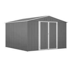 10 x 10 FT Outdoor Storage Shed, Large Metal Tool Sheds with Updated Frame Structure and Lockable Doors, Garden Shed for Backyard Garden Patio Lawn, G