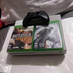 Xbox One White Complete With One Controller And Two Games Battlefield Hardline And Watch Dog Use