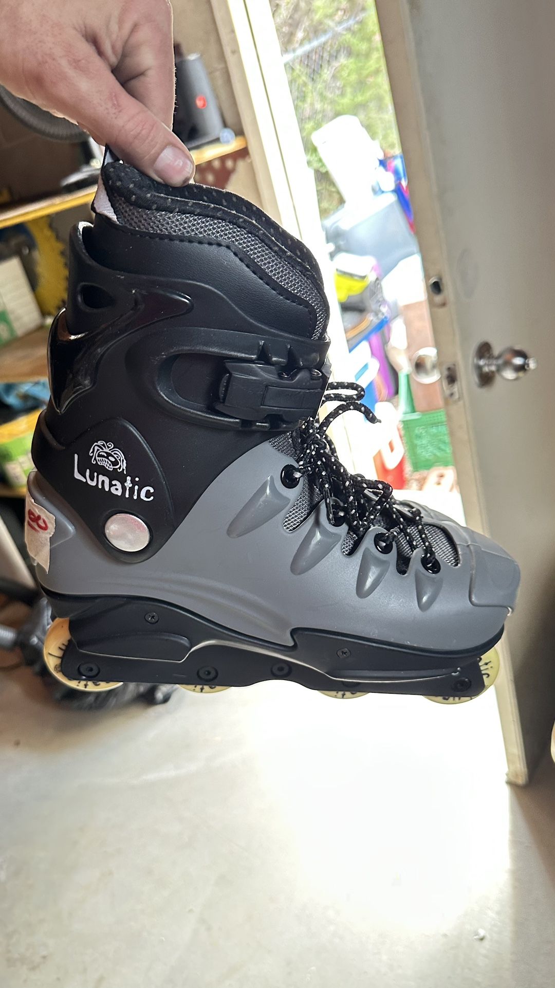 Lunatic Aggressive Inline Skates Size 8 – Black/Gray – Retro 90s Style – Rare