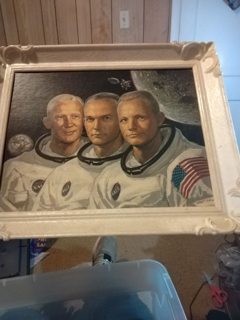 Vintage Picture Of Astronaut's Of Apollo 11 First On The Moon.