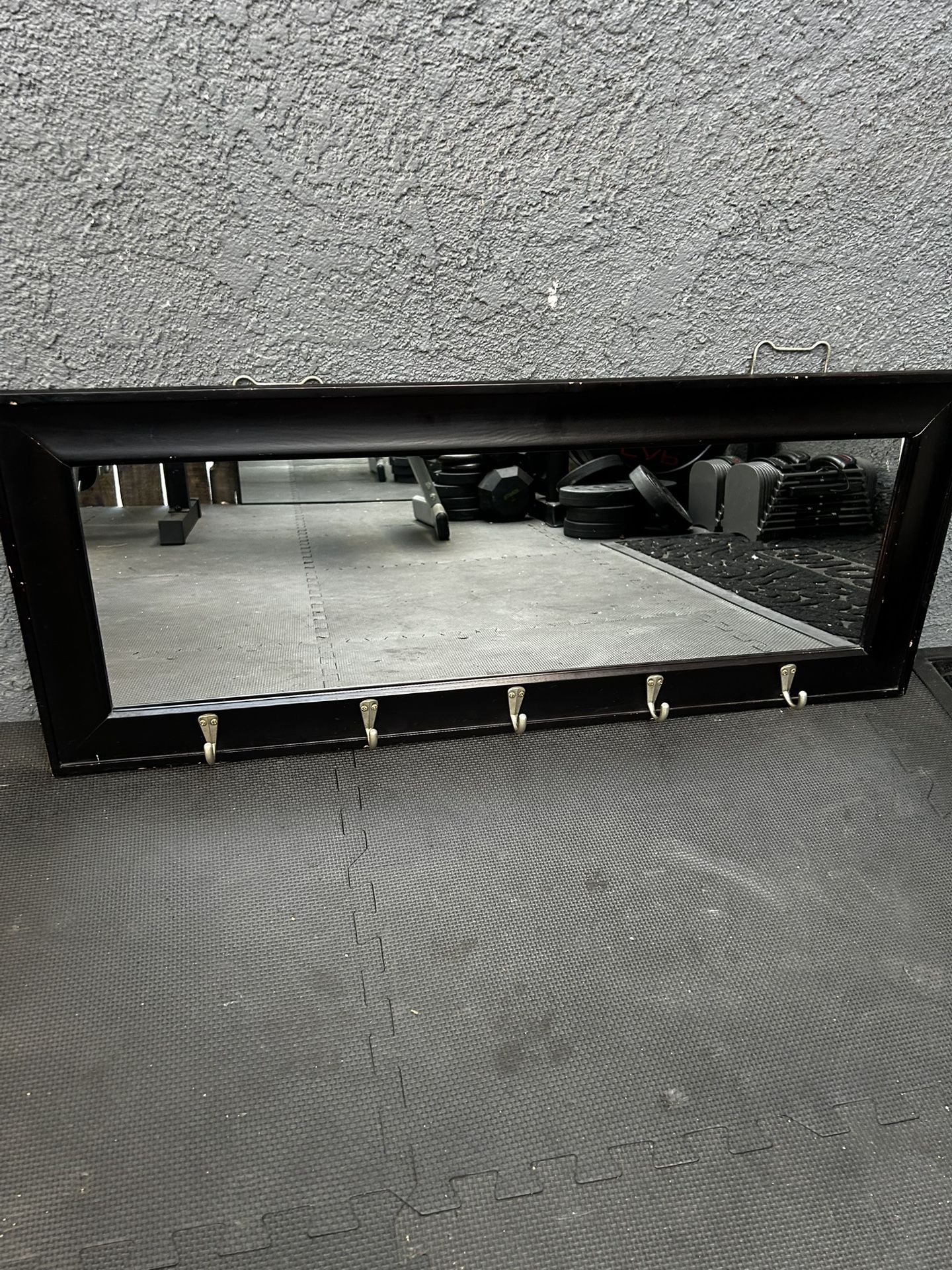 Mirror With Coat Hangers