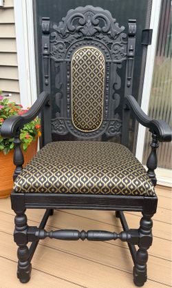 Vintage Captain’s Chair Throne. Very comfortable, sturdy, well-made, and as incredibly durable as a bygone era.