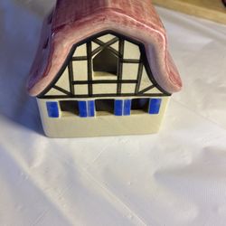 1988 Ursula Leyk Lichthaus W. Germany Ceramic Votive Candle Cottage House Signed