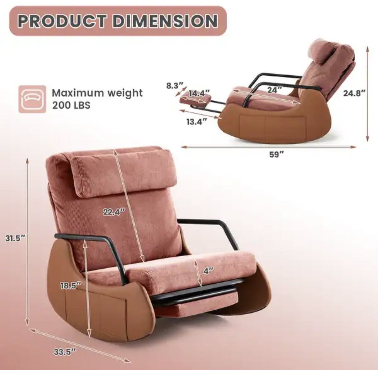 Erommy Oversized Rockin Chair
