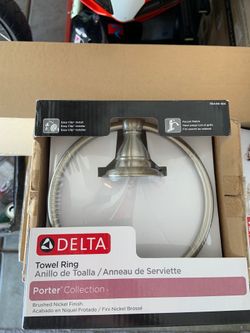 Brand new Delta towel ring Porter Collection brushed nickel