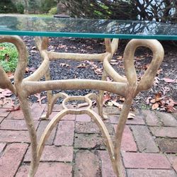 2 Swan End Tables With Beveled Glass