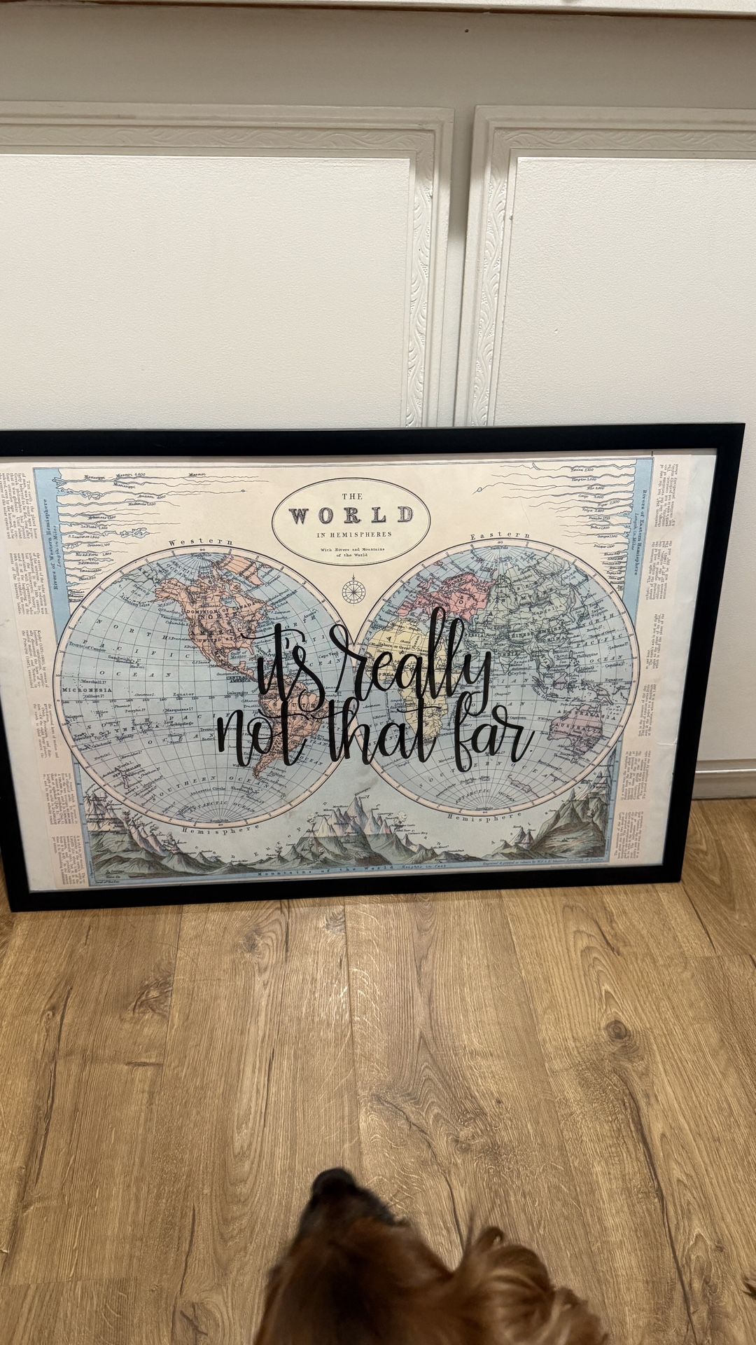 Black Frame With Globe Art