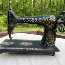 Antique 1910 Singer 28 Red Eye Treadle Manual Sewing Machine