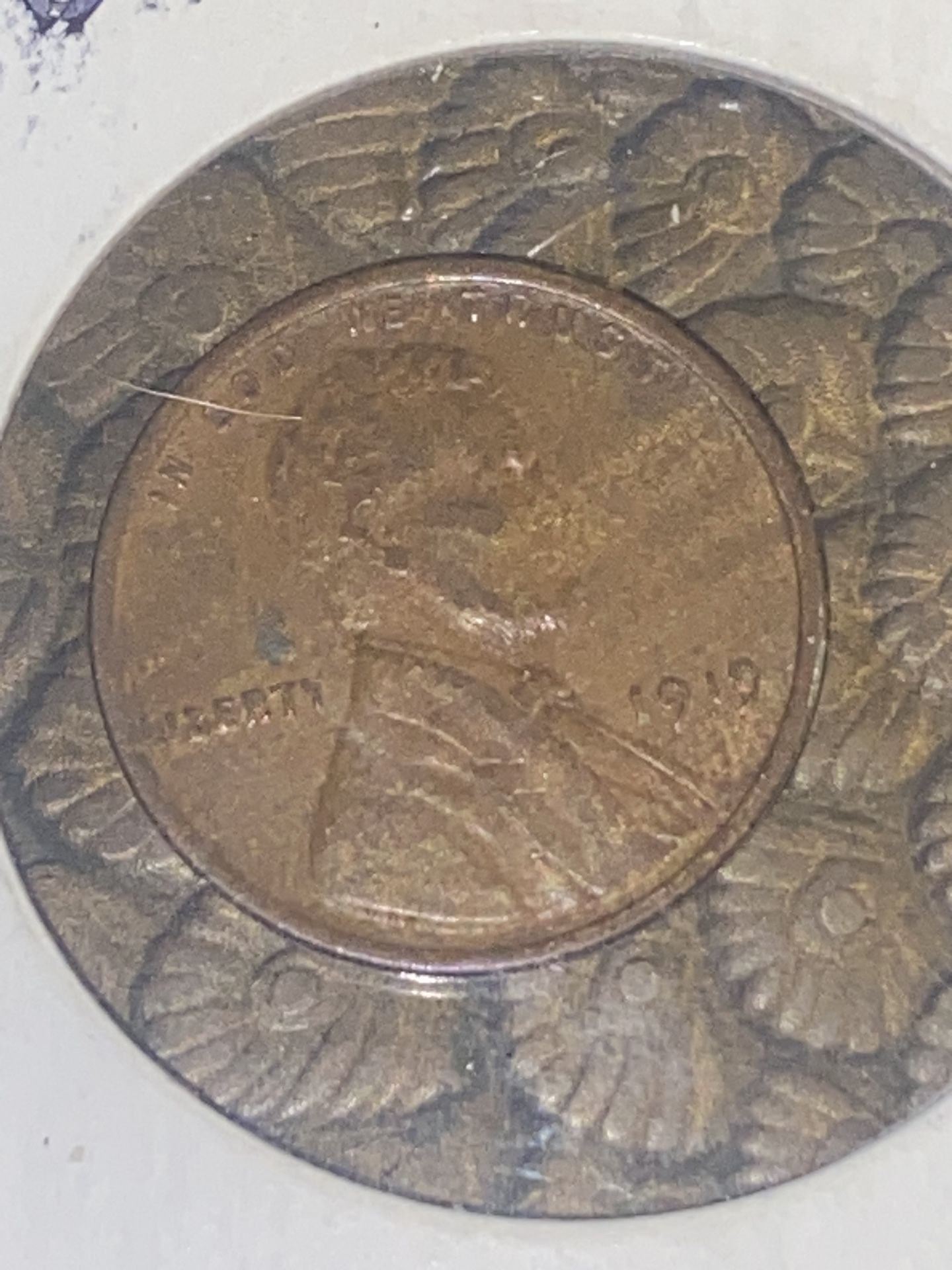 1919 wheat penny with error