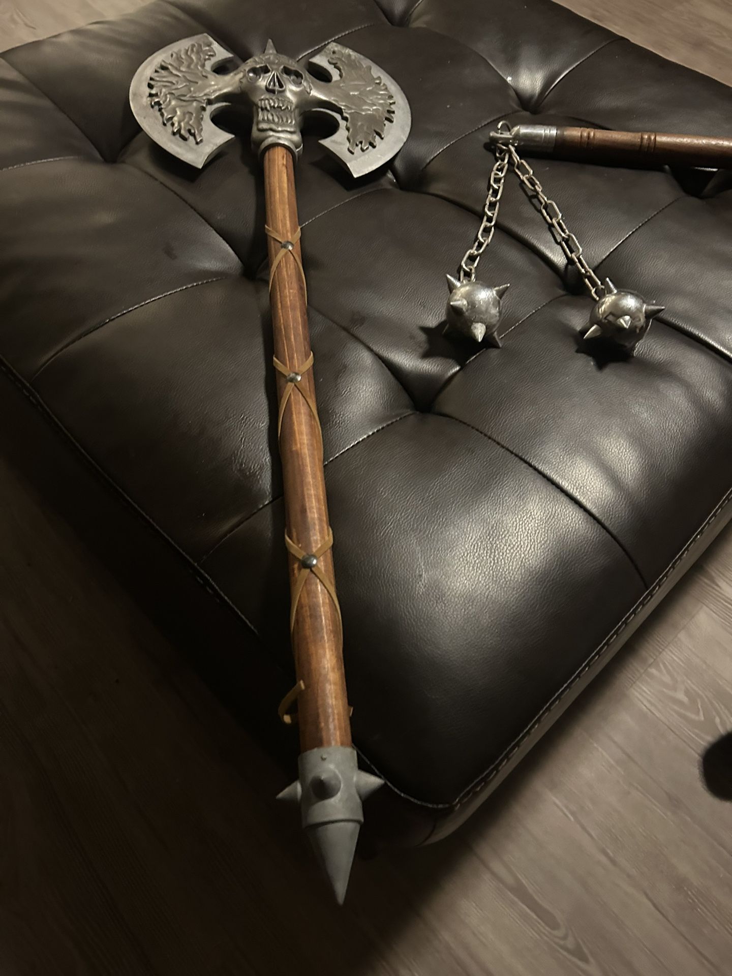 Midevil Axe And Ball And Chain