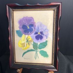Vintage MCM Water Color Floral Painting 