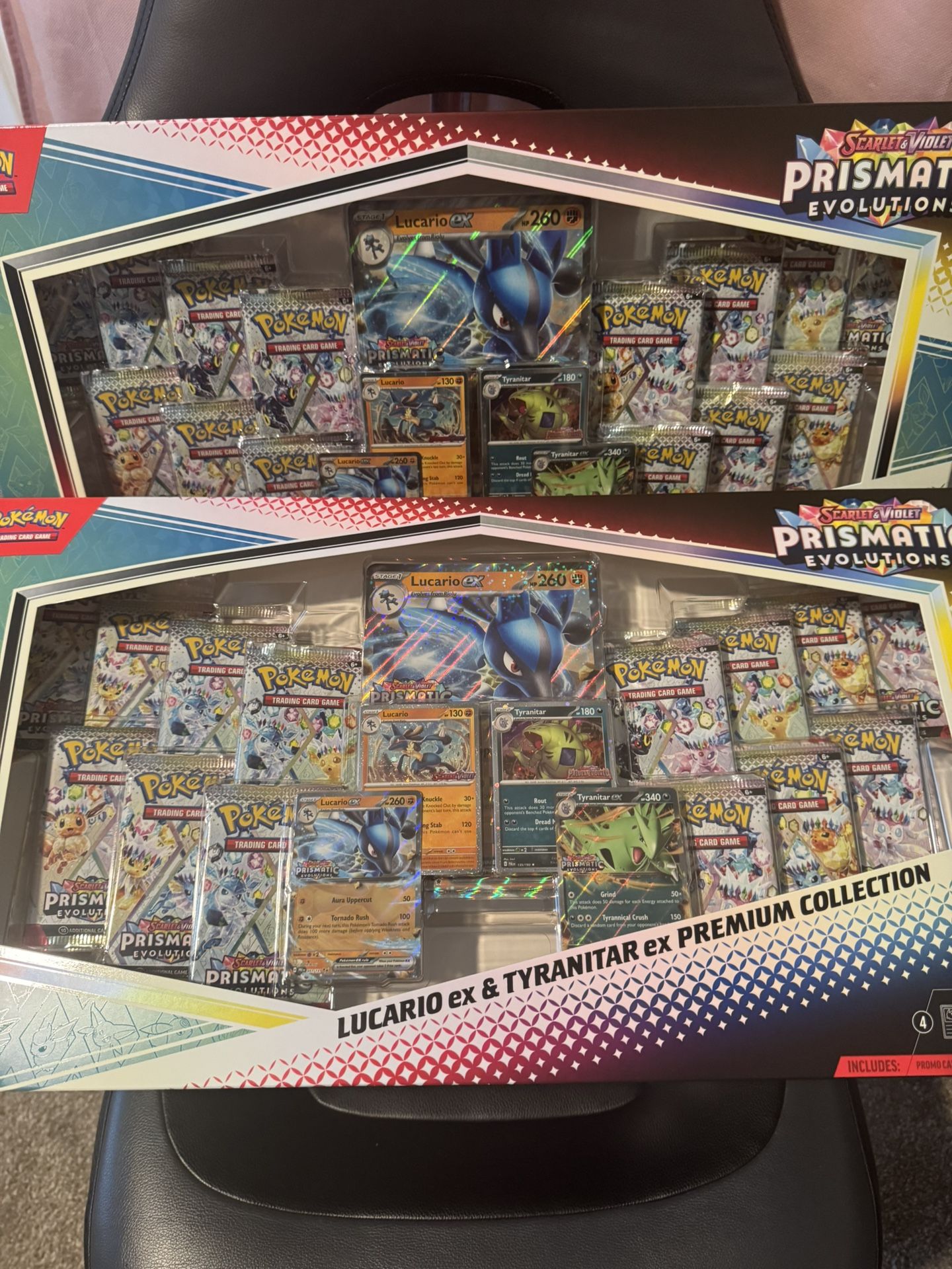 Prismatic Evolutions Pokemon TCG & Tyranitar Ex Premium Collection Box (2x)