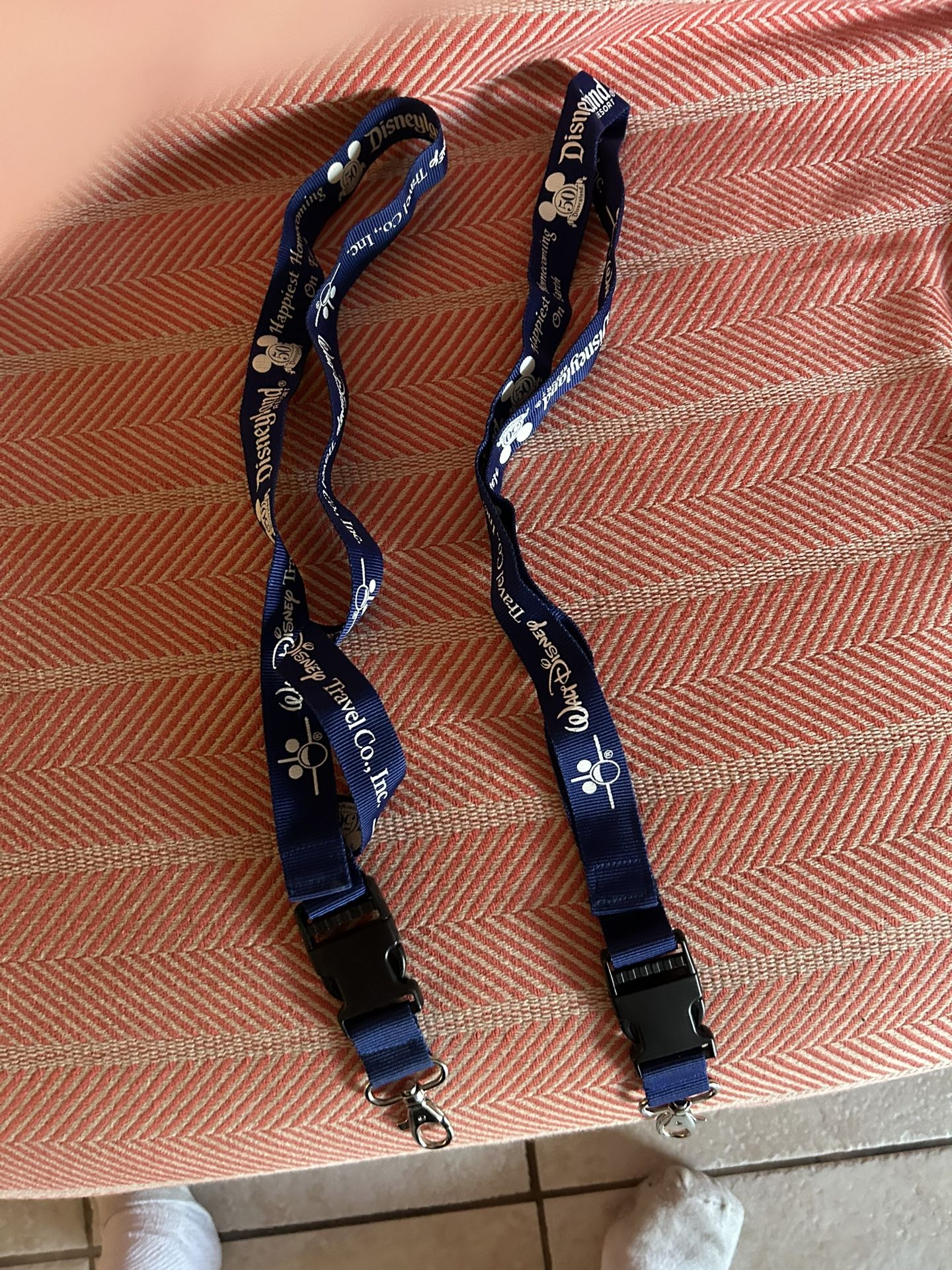 Walt Disney Travel Company 50Th Anniversary Disneyland Lanyard Set Of Two