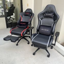 NEW IN BOX Gray or Red Accent Gaming Office Computer Chair With Footrest And Adjustable Armrest Game Furniture 
